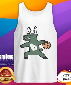 Official Milwaukee Bucks NBA basketball dribbling tank top featuring team colors and logo for fans and players.