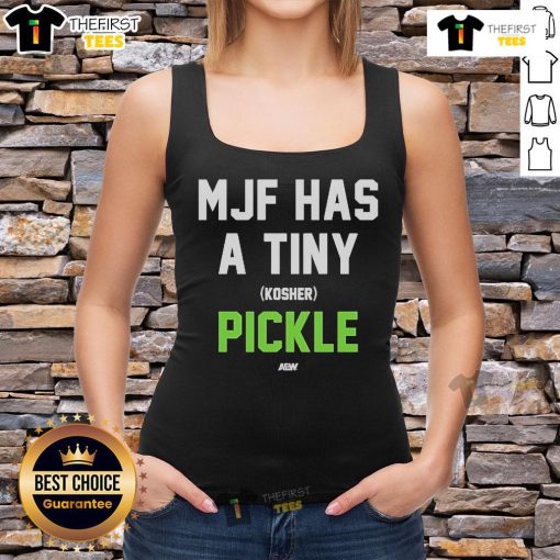 Official MJF has a tiny kosher pickle tank top featuring playful pickle graphics, perfect for fans of unique apparel.