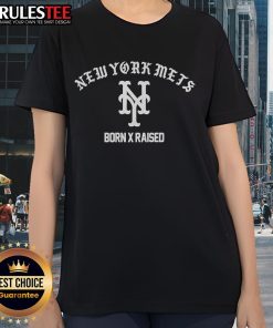 Official MLB Born X Raised Mets Ladies Tee featuring stylish design and vibrant team colors for fans.