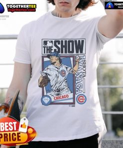 Official MLB The Show Cubs Shota Imanaga T-Shirt featuring vibrant graphics and team colors for baseball fans.