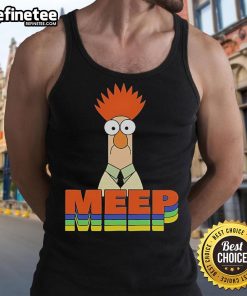 Official Muppet Beaker Meep tank top featuring colorful graphics of Beaker, perfect for fans of the Muppets.