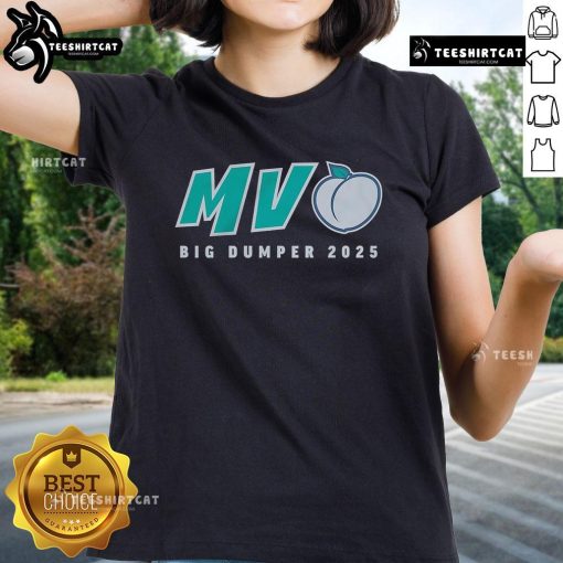Official MV Peach Big Dumper 2025 Ladies Tee featuring a stylish design perfect for casual wear and summer outings.
