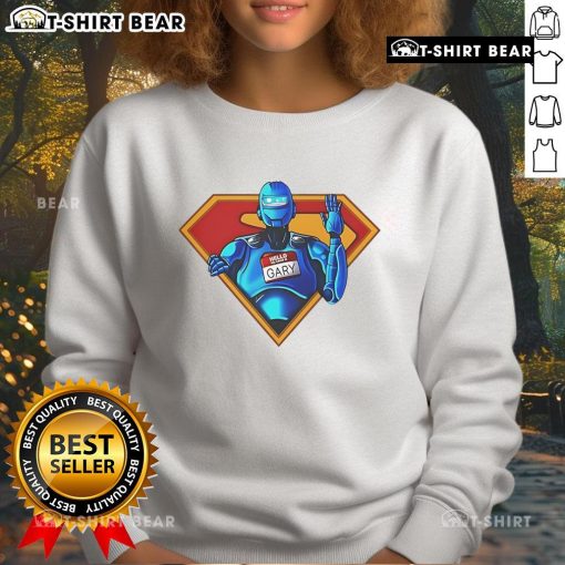 Official My Name Is Gary Superman sweatshirt featuring bold graphics and a comfortable fit for fans of the iconic character.