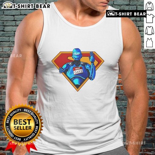 Alt Text: Official My Name Is Gary Superman Tank Top featuring a bold Superman logo and stylish design for fans.