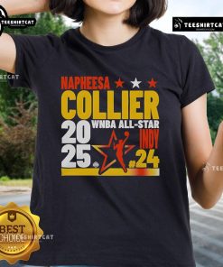 Alt Text: Official Napheesa Collier 2025 WNBA All-Star Indy Game Player Ladies Tee featuring vibrant graphics and comfortable fit.