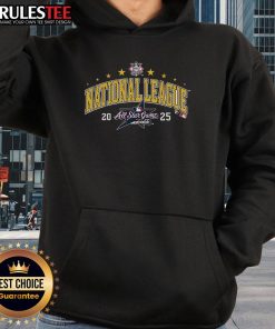 Alt Text: Official National League 2025 MLB All-Star Game Influx Hoodie featuring team colors and logo, perfect for fans.