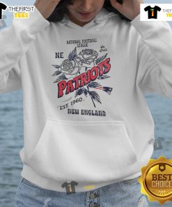 Official New England Patriots hoodie featuring the NFL logo, established 1960, perfect for fans and casual wear.