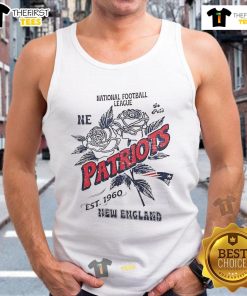 Alt Text: Official New England Patriots tank top featuring team logo, celebrating NFL history since 1960.