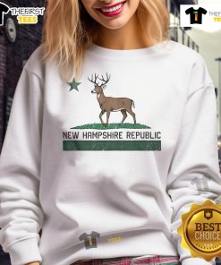 Official New Hampshire Republic deer sweatshirt featuring a stylish design perfect for outdoor enthusiasts.