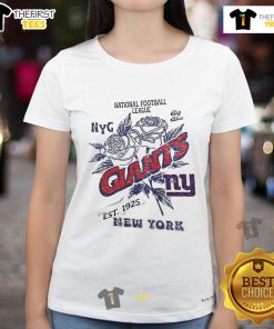 Official New York Giants Ladies Tee, National Football League, Est. 1925, featuring team logo and stylish design.