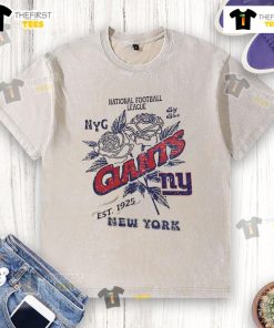 Official New York Giants Rose T-Shirt, NFL Est. 1925, featuring a stylish design perfect for fans of the National Football League.