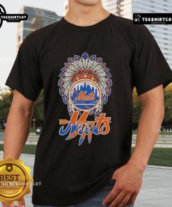 Official New York Mets X Native American T-Shirt featuring unique design and vibrant colors, perfect for fans and collectors.