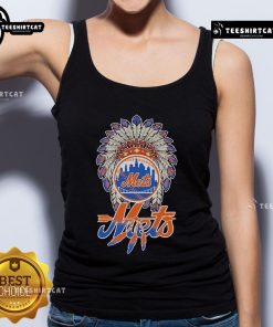 Official New York Mets X Native American tank top featuring team colors and unique cultural design for sports fans.
