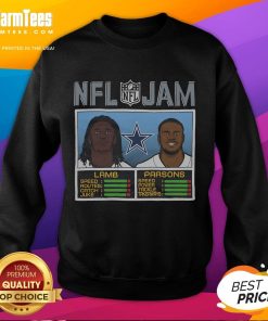 Alt Text: Official NFL Jam Cowboys Sweatshirt featuring Lamb and Parsons, perfect for fans and game day attire.
