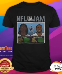 Official NFL Jam Cowboys T-Shirt featuring players Lamb and Parsons, perfect for fans of Dallas Cowboys merchandise.