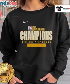 Official Nike Charlotte Hornets 2025 Summer League Champions Sweatshirt in purple, featuring team logo and championship details.