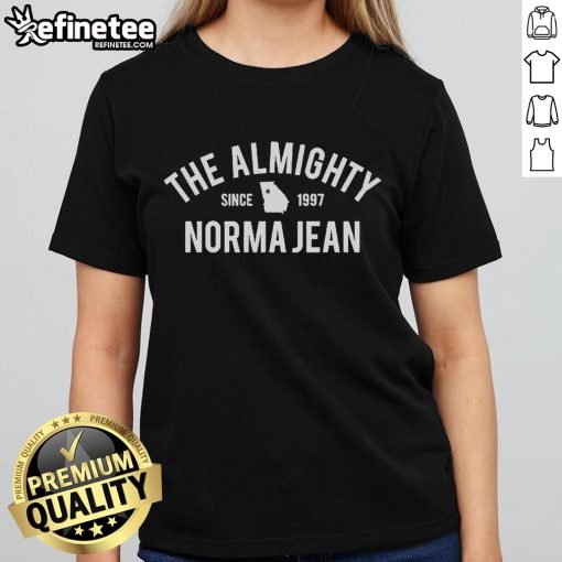 Official Norma Jean The Almighty Ladies Tee featuring a stylish design, perfect for fans of the band.