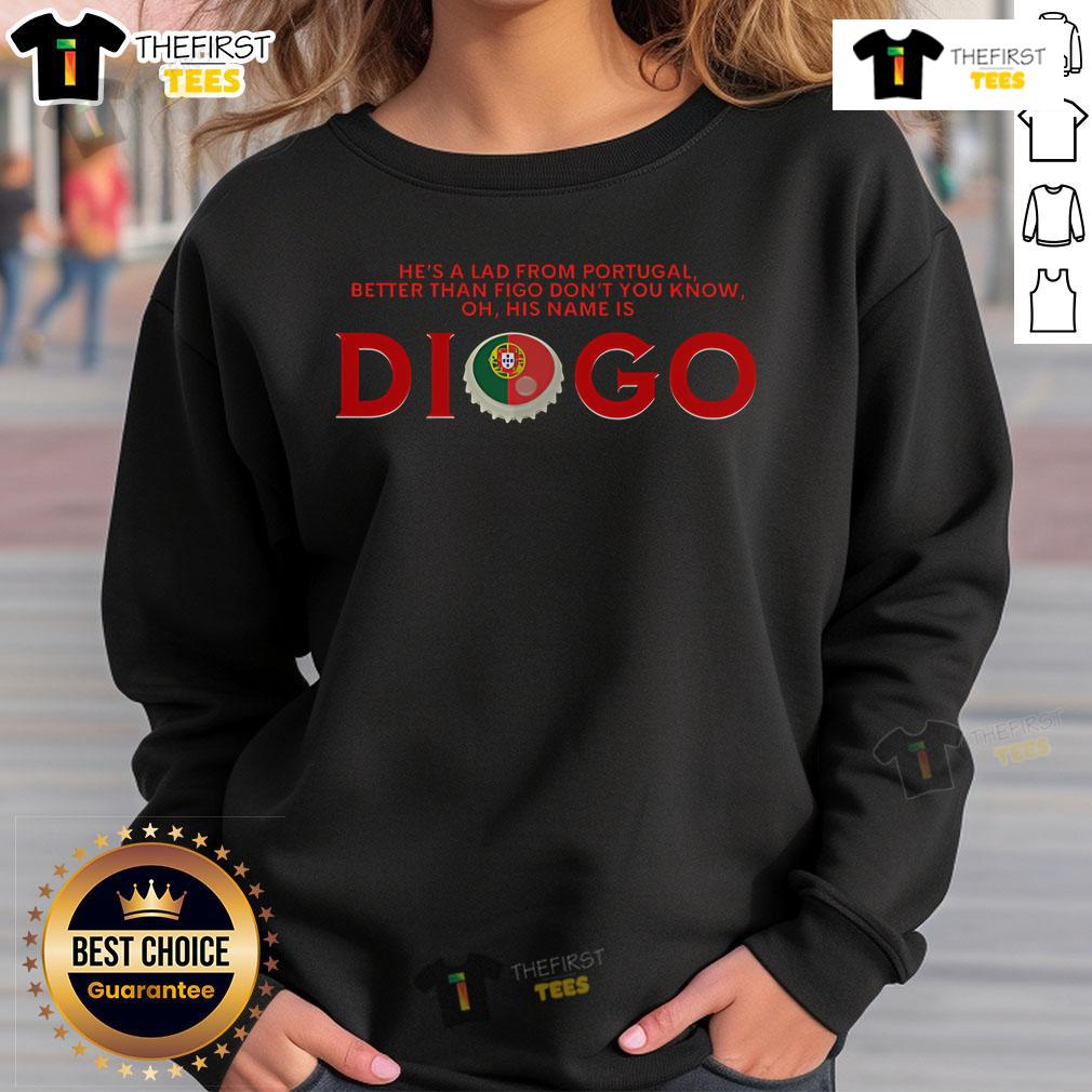 Official Oh His Name Is Diogo Liverpool Diogo Jota Sweatshirt Alt Text: Diogo Jota Liverpool sweatshirt featuring the player's name, perfect for fans and sportswear enthusiasts.