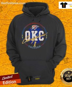 Alt Text: Official Oklahoma City Thunder 2025 NBA Finals Champions All Access Hoodie in blue, featuring team logo and championship design.