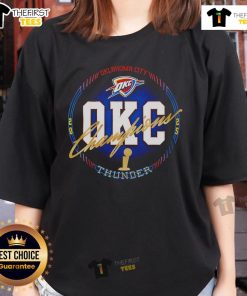 Alt Text: Official Oklahoma City Thunder 2025 NBA Finals Champions All Access Ladies Tee showcasing team pride and style.