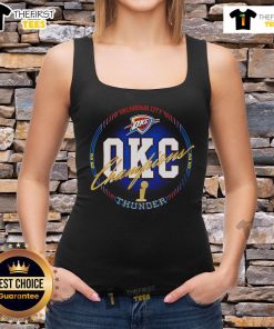 Official Oklahoma City Thunder 2025 NBA Finals Champions all-access tank top showcasing team pride and victory.