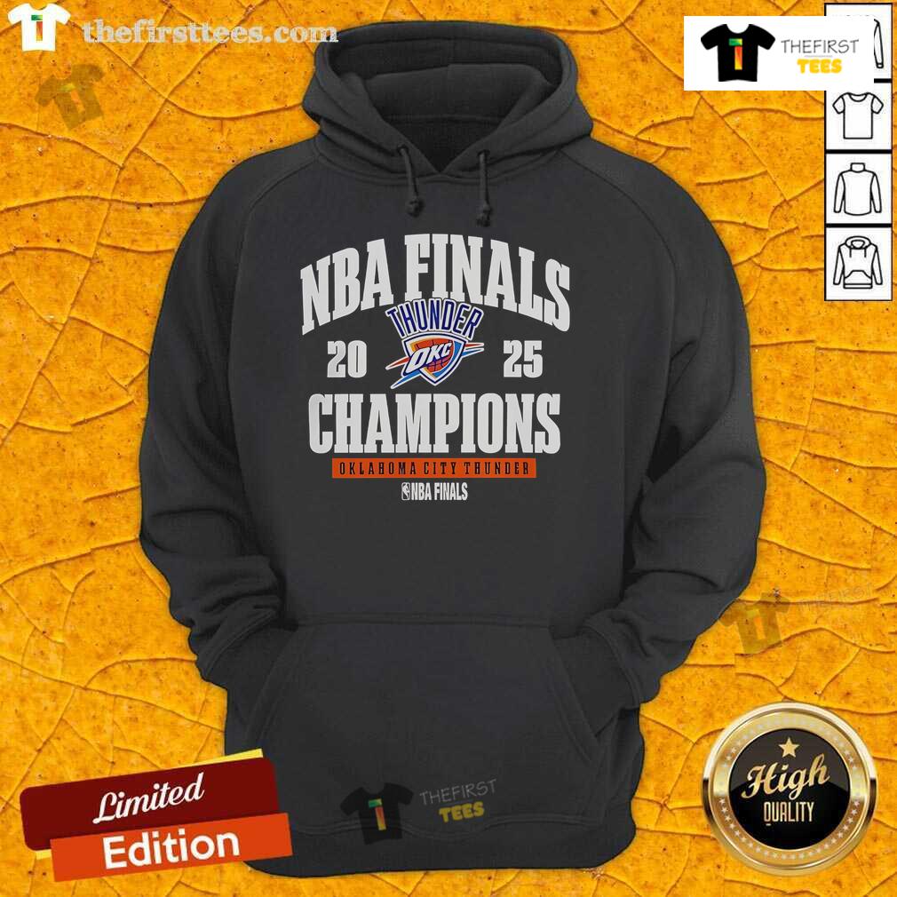 Official Oklahoma City Thunder 2025 Nba Finals Champions Hoodie Alt Text: Official Oklahoma City Thunder 2025 NBA Finals Champions hoodie featuring team colors and logo, perfect for fans.
