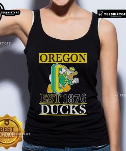Official Oregon Ducks Est 1876 tank top featuring vibrant team colors and logo, ideal for fans and casual wear.