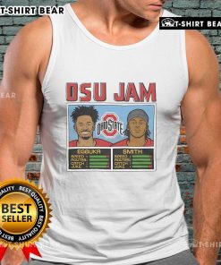 Alt Text: Official OSU Jam Egbuka and Smith tank top featuring team colors and logo, perfect for Ohio State fans.