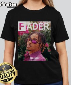 Alt Text: Official Ozuna The Fader ladies tee featuring stylish design and vibrant colors, perfect for fans of Ozuna.