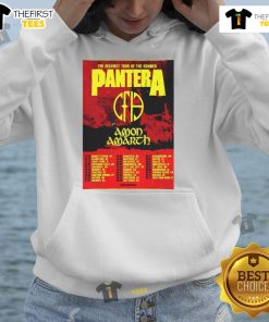 Official PANTERA The Heaviest Tour of the Summer North America 2025 poster hoodie featuring tour dates and artwork.