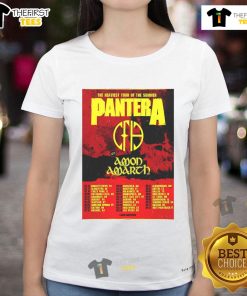 Alt Text: Official PANTERA The Heaviest Tour of The Summer North America 2025 poster featuring a stylish ladies tee design.
