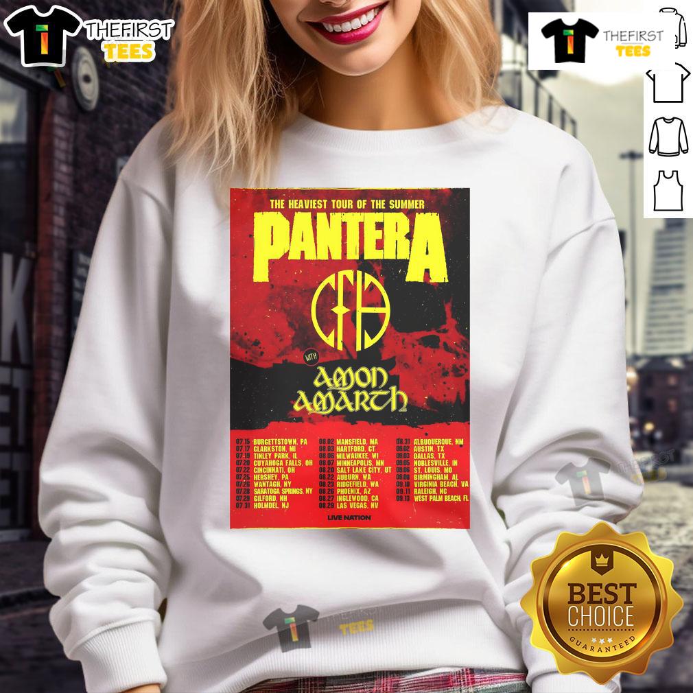 Official PANTERA The Heaviest Tour Of The Summer North America 2025 Poster Sweatshirt Alt Text: Official Pantera The Heaviest Tour of the Summer North America 2025 poster on a stylish sweatshirt design.