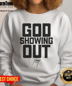 Official Pastor Mike Jr. God Showing Out Sweatshirt featuring bold design and vibrant colors for faith-inspired fashion.
