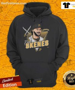 Official Paul Skenes Pittsburgh Pirates player caricature hoodie featuring vibrant artwork and team colors.