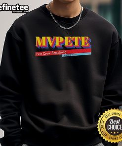 Pete Crow-Armstrong MVPETE Centerfield sweatshirt featuring vibrant team colors and logo, perfect for fans.