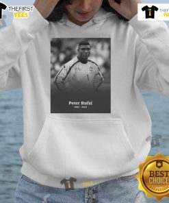 Official Peter Rufai RIP 1963-2025 hoodie featuring a stylish design honoring the legendary football player.