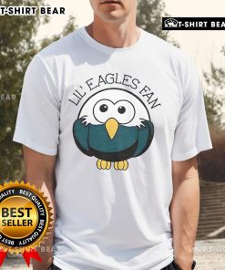 Alt Text: Official Philadelphia Eagles NFL football Lil Eagles fan sports T-shirt for kids, featuring team logo and colors.