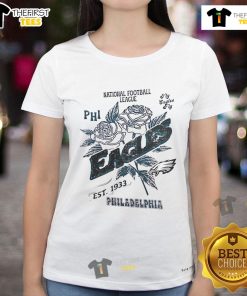 Alt Text: Official Philadelphia Eagles ladies tee, National Football League, established 1933, featuring team logo and stylish design.