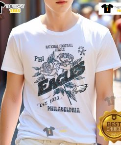 Official Philadelphia Eagles T-Shirt, NFL Est 1933, featuring team logo and vibrant design for fans and collectors.