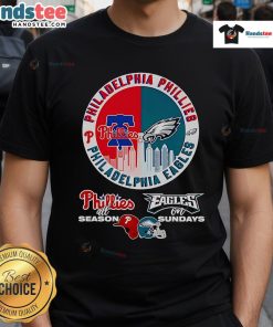 Official Philadelphia Phillies All Season Eagles On Sundays T-Shirt featuring team logos and a stylish design for fans.