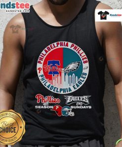 Official Philadelphia Phillies All Season Eagles on Sundays tank top featuring team logos and vibrant colors for fans.