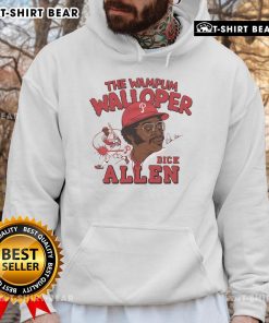 Official Phillies Dick Allen Signature hoodie featuring The Wampum Walloper design, perfect for baseball fans.