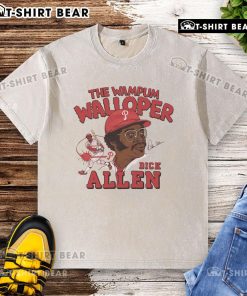 Official Phillies Dick Allen Signature Wampum Walloper Washed T-Shirt showcasing vintage design and team spirit.