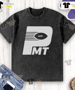 Alt Text: Official PMT Football Washed T-Shirt in navy blue, featuring a vintage design and soft, comfortable fabric.