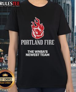 Alt Text: Official Portland Fire WNBA Ladies Tee featuring team logo and vibrant colors, perfect for fans and supporters.