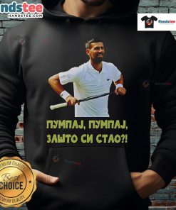 Official Pumpaj Novak Djokovic hoodie showcasing stylish design and vibrant colors, perfect for fans and sports enthusiasts.