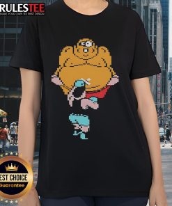 Official Punch Out King Hippo Gamer Pixel Ladies Tee featuring retro gaming design and vibrant colors for stylish fans.