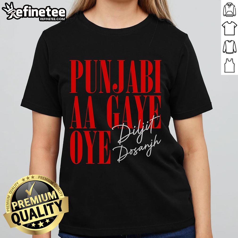 Official Punjabi Aa Gaye Oye Diljit Dosanjh Signature Ladies Tee Official Punjabi Aa Gaye Oye Diljit Dosanjh signature ladies tee in vibrant colors, perfect for fans and casual wear.