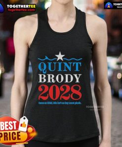 Official Quint Brody 2028 tank top featuring 'This Isn't No Boy Scout Picnic' slogan in bold design.