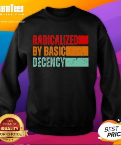 Official Radicalized By Basic Decency Sweatshirt featuring bold text design on a cozy, stylish fabric.